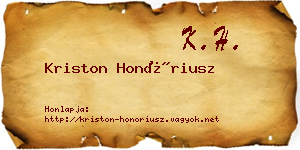 Kriston Honóriusz névjegykártya